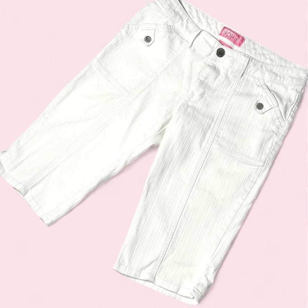 Vintage Y2K Low Rise White Capris/Long Shorts, By JoDot, Size 11